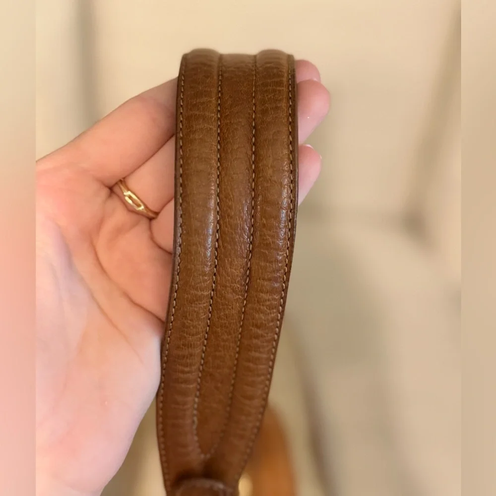 Brahmin Cream and Brown Croc-Embossed Leather Shoulder Bag